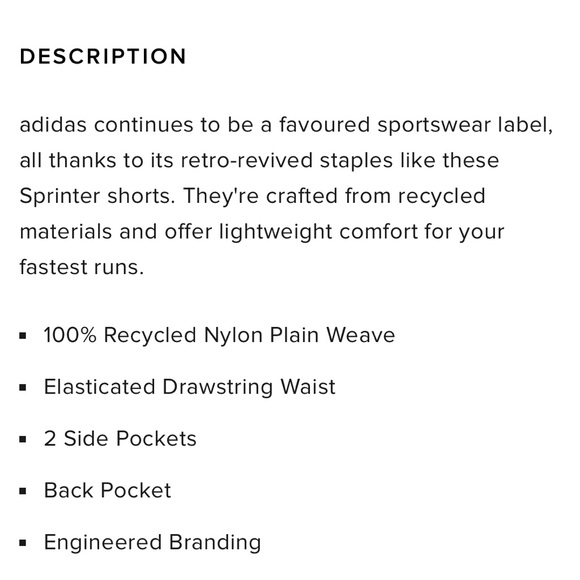 ADIDAS SPRINTER SHORT - Picture 9 of 9